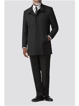  Charcoal Micro Funnel Neck Overcoat