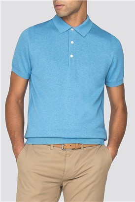  Blue Knitted Polo