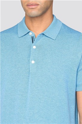  Blue Knitted Polo