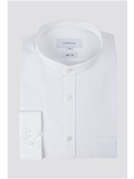  White Grandad Collar Shirt