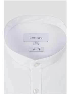  White Grandad Collar Shirt