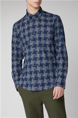  Long Sleeve Textured Check Shirt