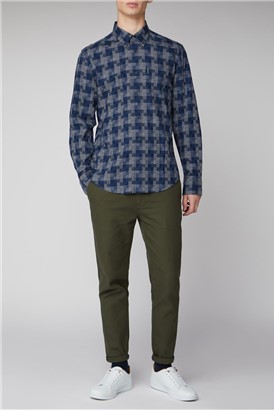  Long Sleeve Textured Check Shirt