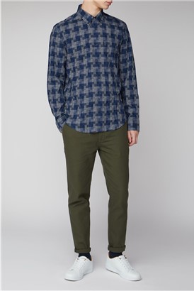  Long Sleeve Textured Check Shirt