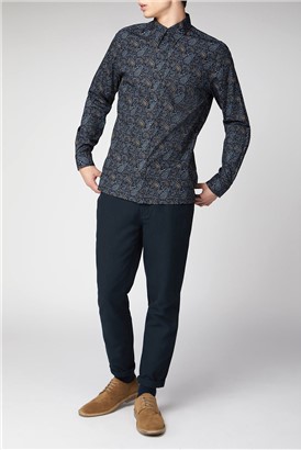  Long Sleeve Paisley Print Shirt