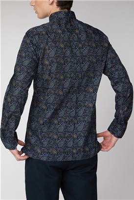  Long Sleeve Paisley Print Shirt