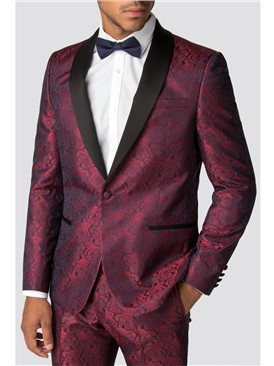  Navy Burgundy Paisley Dinner Jacket