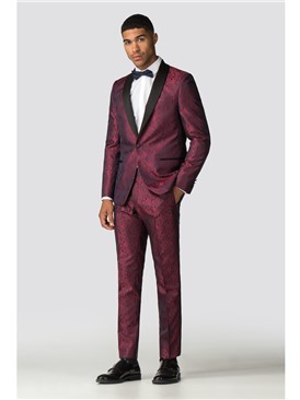  Navy Burgundy Paisley Dinner Jacket