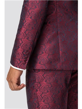  Navy Burgundy Paisley Dinner Jacket