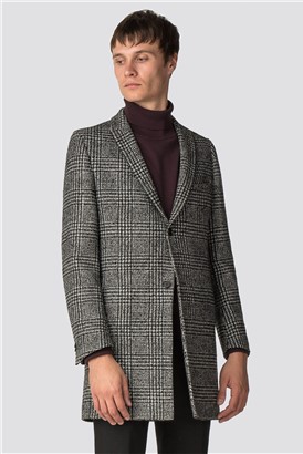  Sezy Black & White Check Overcoat