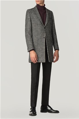  Sezy Black & White Check Overcoat