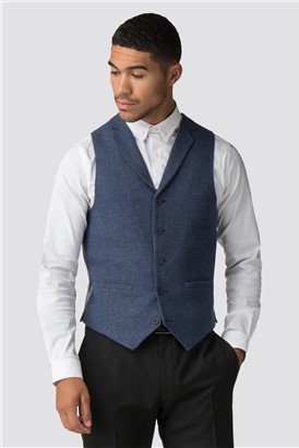  Oban Navy Blue Puppytooth Waistcoat