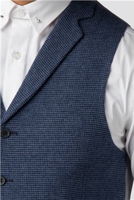  Oban Navy Blue Puppytooth Waistcoat