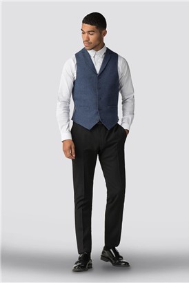  Oban Navy Blue Puppytooth Waistcoat