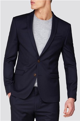 Tailored Fit Navy Rust Structure Jacket