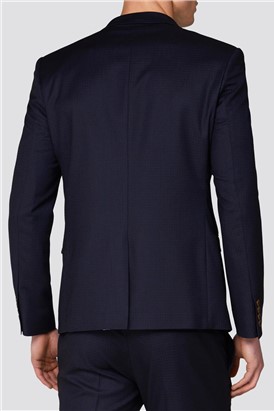 Tailored Fit Navy Rust Structure Jacket