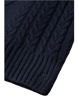 Navy Cable Knit Scarf