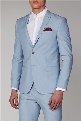  Pale Blue Slim Fit Suit Jacket