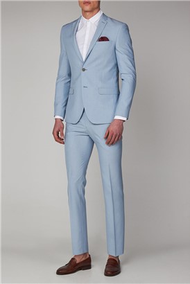  Pale Blue Slim Fit Suit Jacket