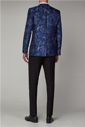  Navy Floral Slim Fit Dress Jacket