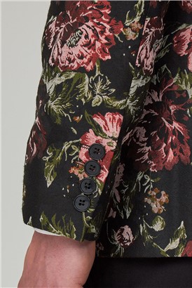  Black Red Floral Dress Jacket