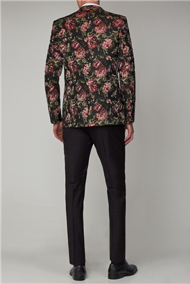  Black Red Floral Dress Jacket