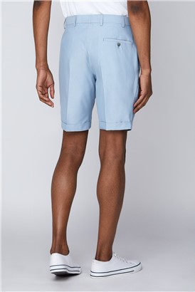  Pale Blue Slim Fit Formal Shorts