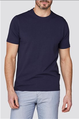 Navy Crew Neck Stretch T-Shirt