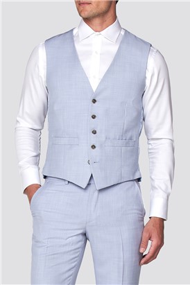  Light Blue Plain Waistcoat