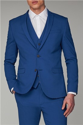  Skinny Fit Rich Blue Suit Jacket