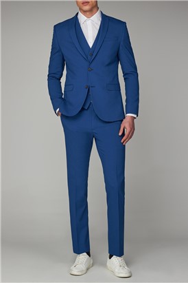  Skinny Fit Rich Blue Suit Jacket