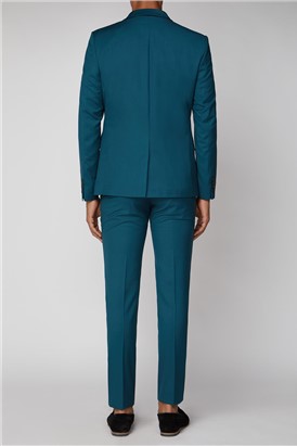  Teal Twill Skinny Fit Suit Jacket