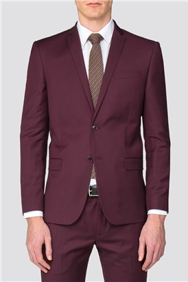 Slim Fit Burgundy Suit Jacket