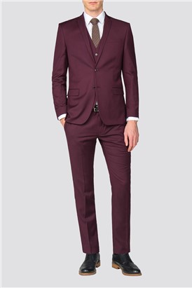 Slim Fit Burgundy Suit Jacket