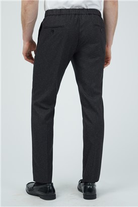  Charcoal Slim Half Elasticated Waist Trousers