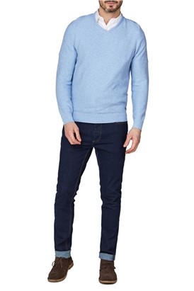  Pale Blue V Neck Jumper