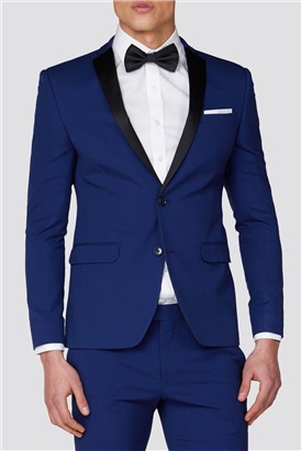  Bright Blue Tuxedo Skinny Jacket