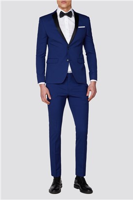  Bright Blue Tuxedo Skinny Jacket