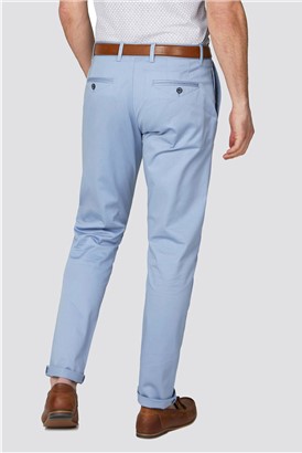  Light Blue Stretch Cotton Chino Trousers