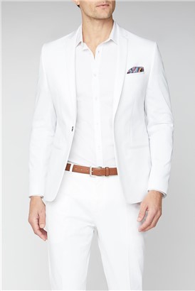  Malmo Skinny Fit Men's White Suit Jacket