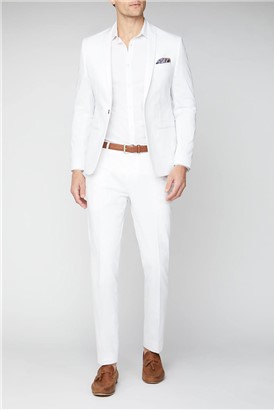  Malmo Skinny Fit Men's White Suit Jacket