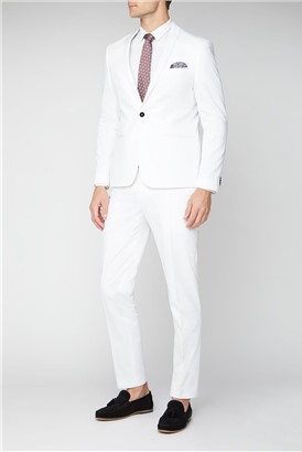  Malmo Skinny Fit Men's White Suit Jacket