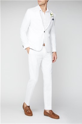  Malmo Skinny Fit Men's White Suit Jacket