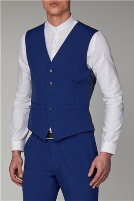  Cobalt Blue Regular Fit Waistcoat