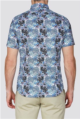 Stvdio Casual Blue Bold Floral Print Shirt