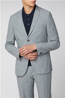  Light Grey Broken Check Suit Jacket