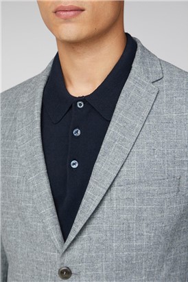  Light Grey Broken Check Suit Jacket