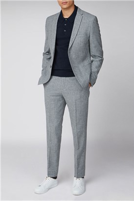  Light Grey Broken Check Suit Jacket