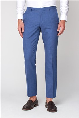  Dusky Blue Textured Tailored Fit