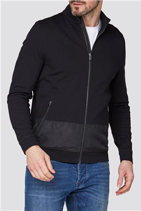  Black Jersey Zip Through Jacket